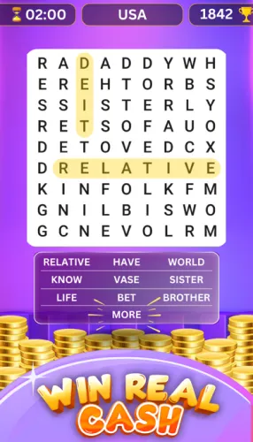 Word Search Real Cash screen shot 1